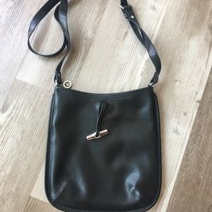 Longhamps Le Foulonné Flat Leather Crossbody